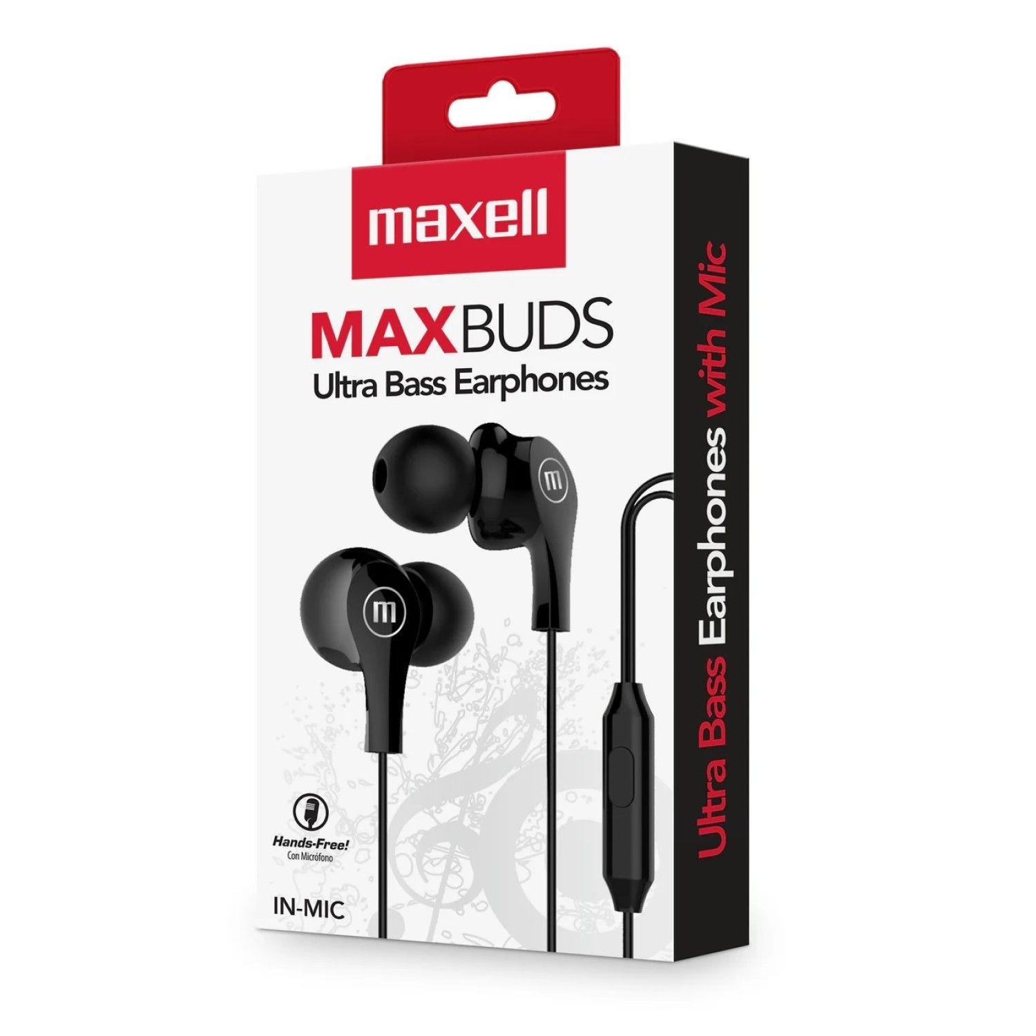 Audífonos Ultra Bass In-Mic 3.5mm Con Micrófono Maxell Negro-2