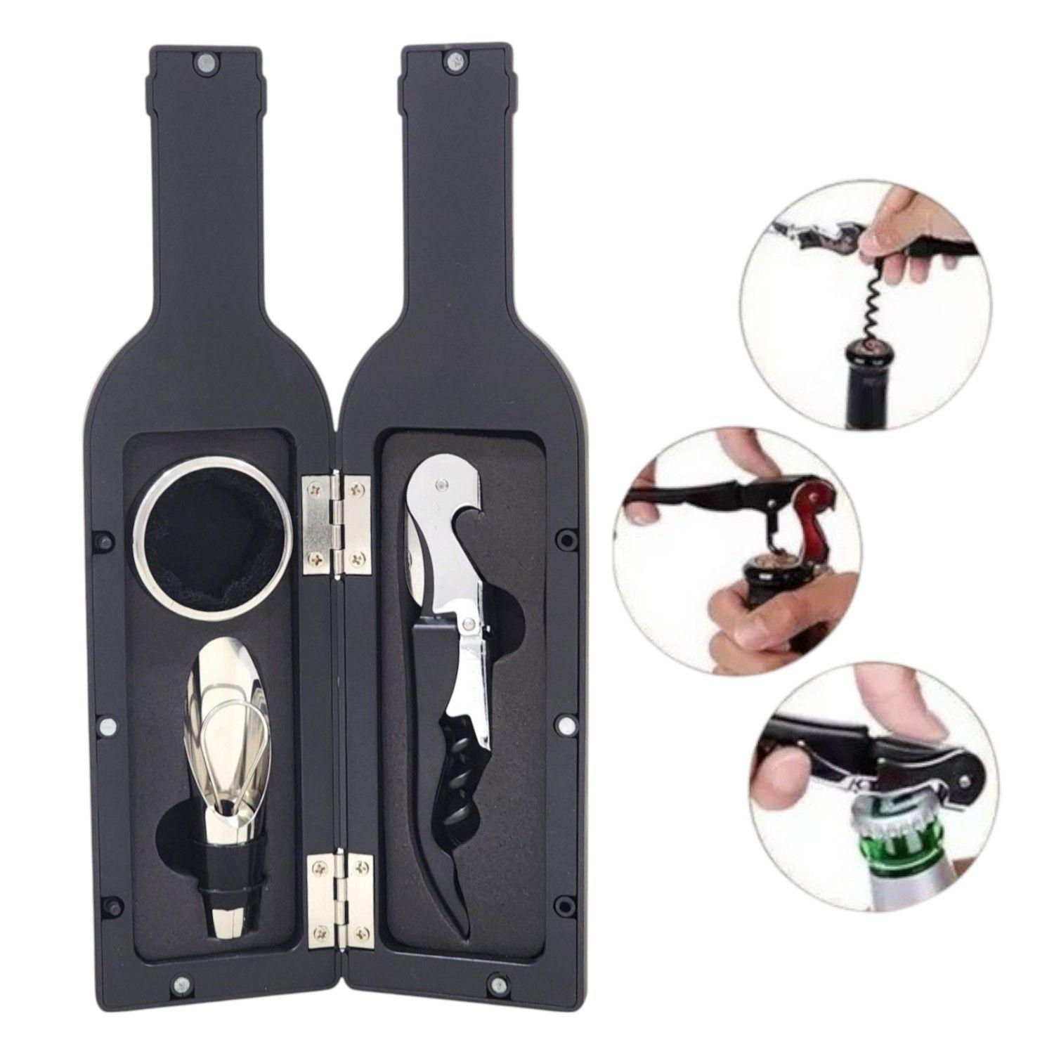 Set Abridor Botellas Vino Accesorios Juego De 3 Piezas 16448-3