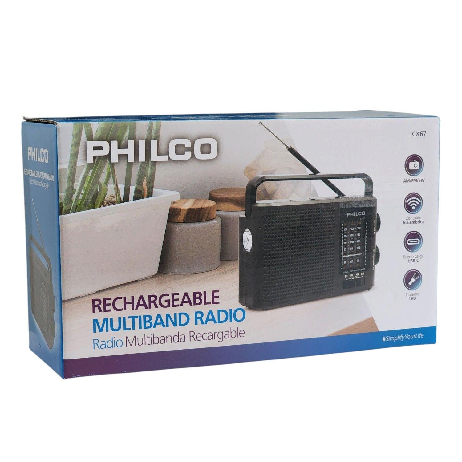 Radio Multibanda Recargable Bt ICX67 Philco-7