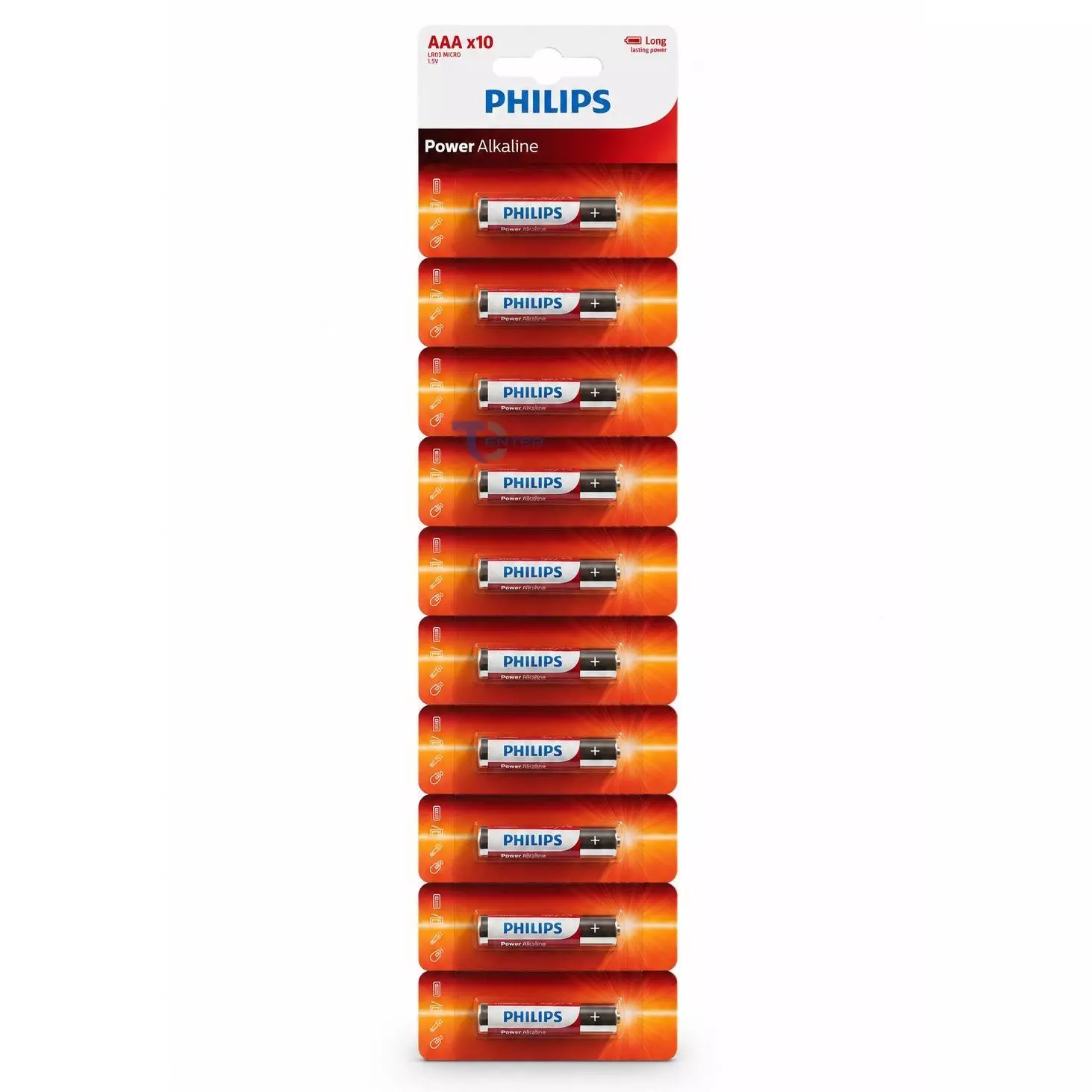Pack 10 Pilas Alcalinas AAA Philips Power Alcaline LR03 1.5v-0