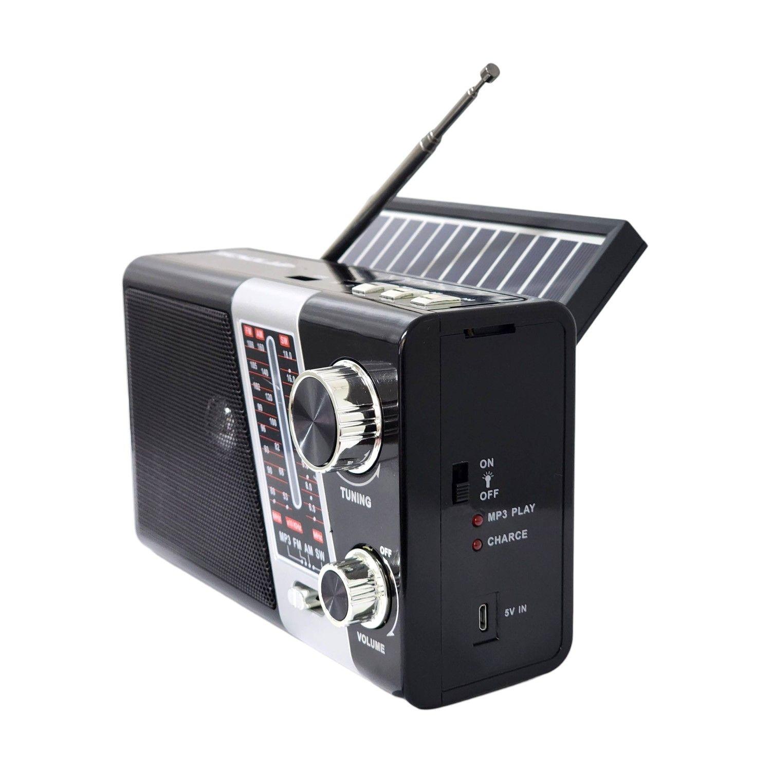 Radio Portátil AM FM SW Solar Band 3 LED USB TL635 Tecnolab-3