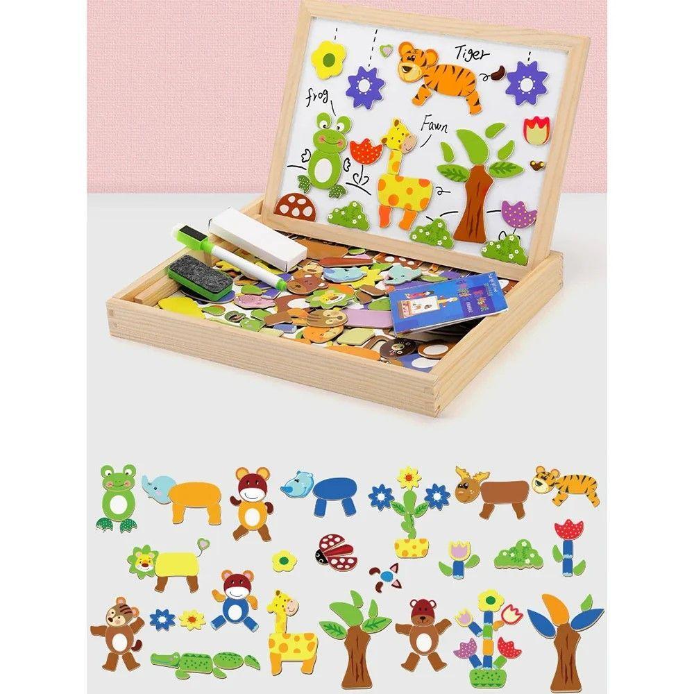 Juguete Pizarra Magnética 2 en 1 Didáctico Madera 109 pcs-4