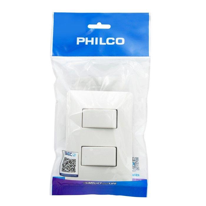Interruptor Doble Pared Muro 250v 10a Philco Blanco-1