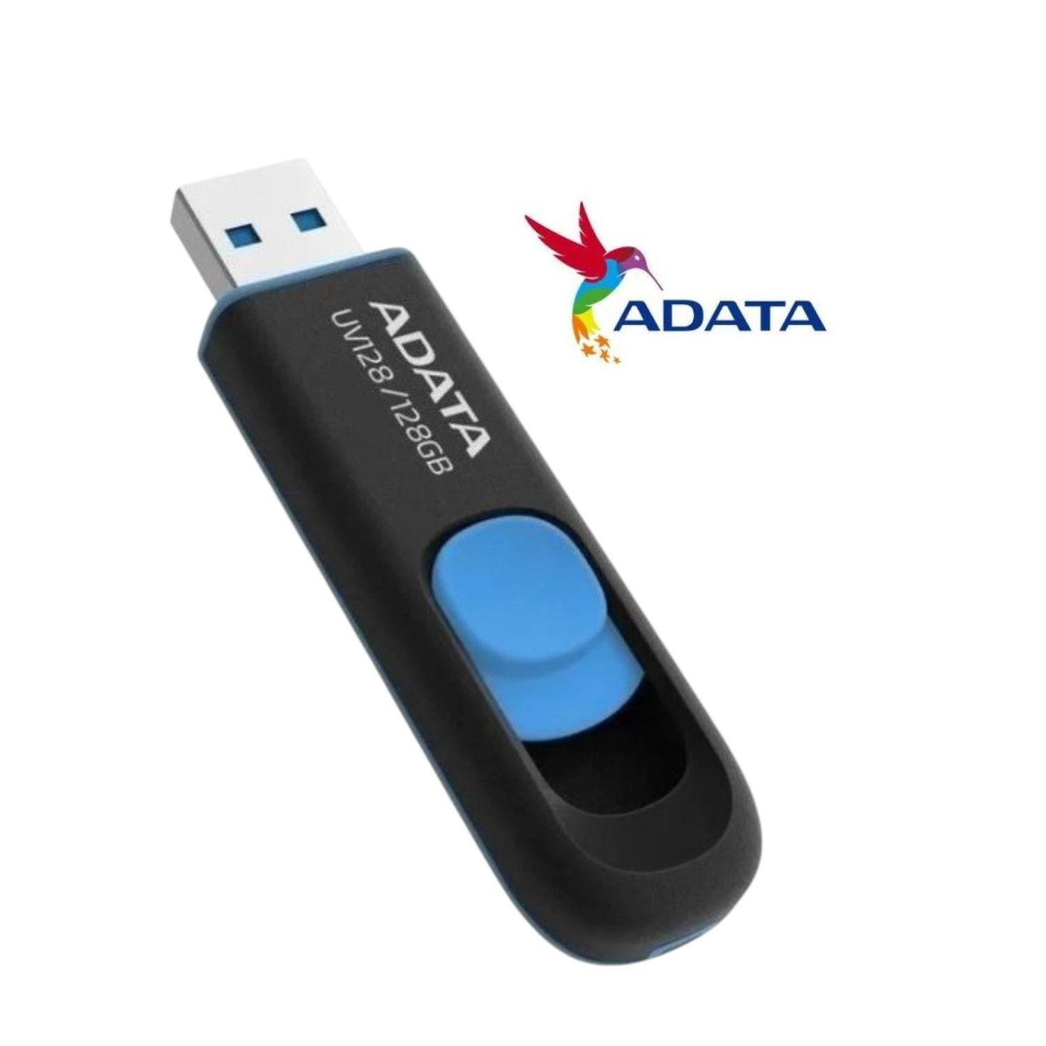 Pendrive Adata UV128 128gb 3.2 Gen 1 Retráctil Negro/Azul-3