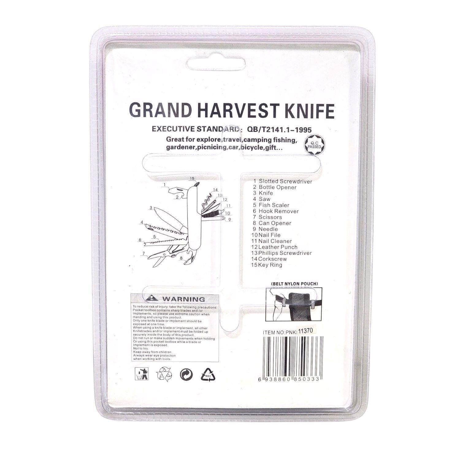 Navaja Multiuso Grand Harvest 15 Funciones 11370 Roja-1