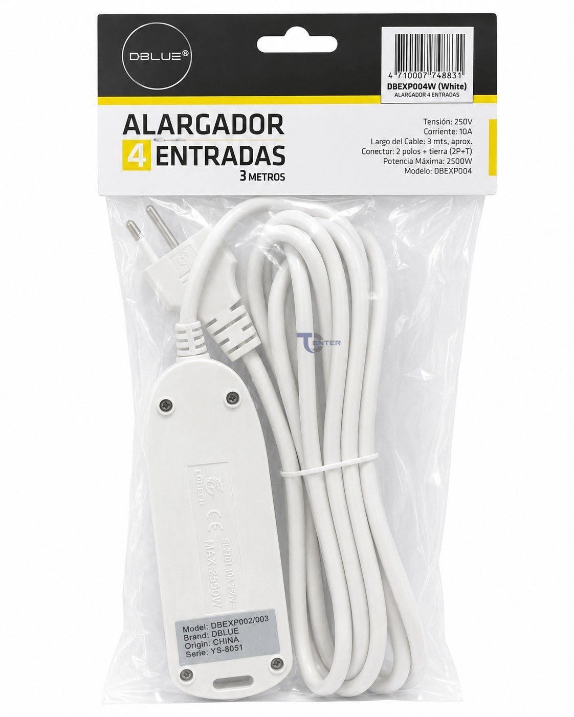 Alargador Dblue DBEXP004W 3M 4 Pos Blanco-5