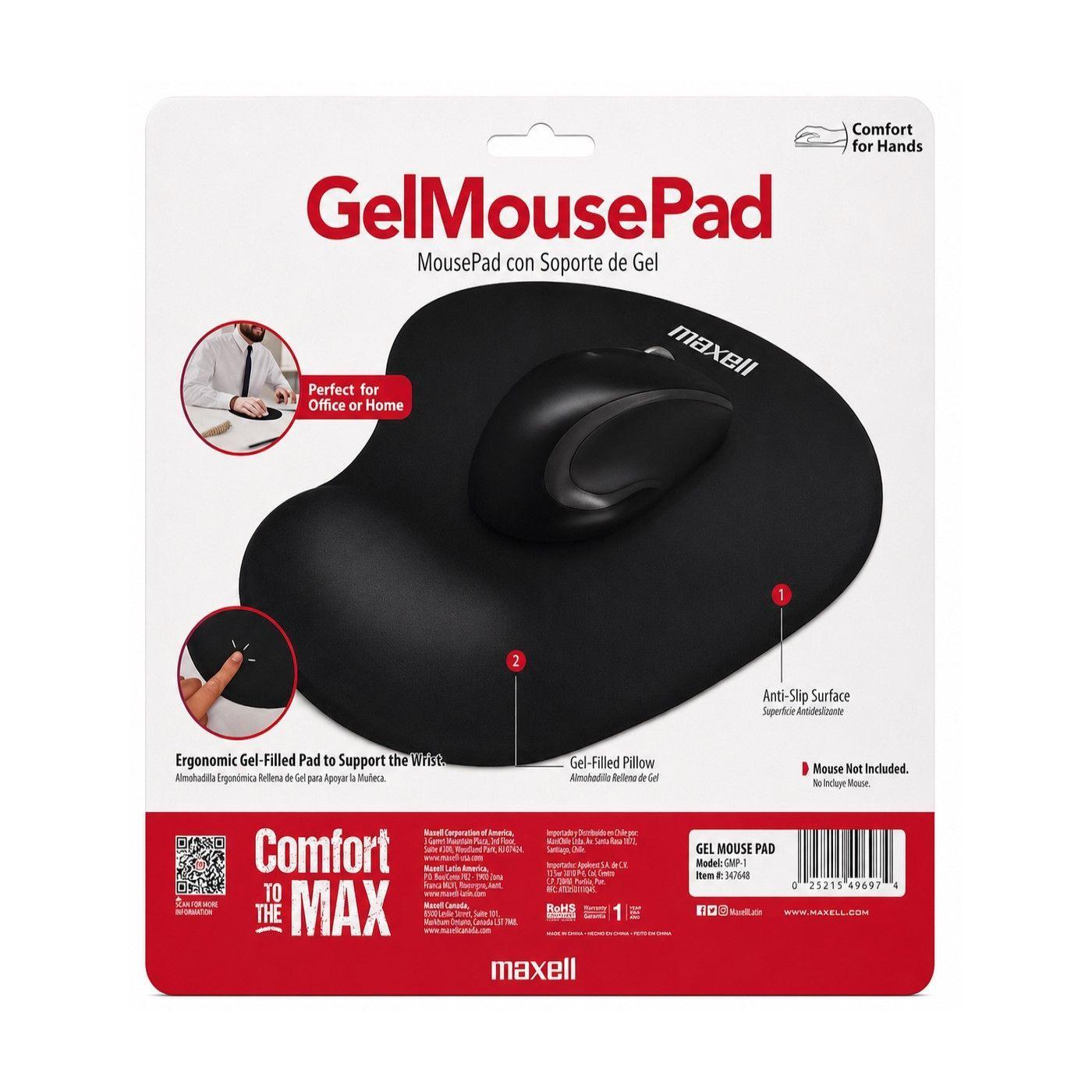 Mouse Pad Con Apoya Mu eca Gel Maxell GMP 1 Negro-2