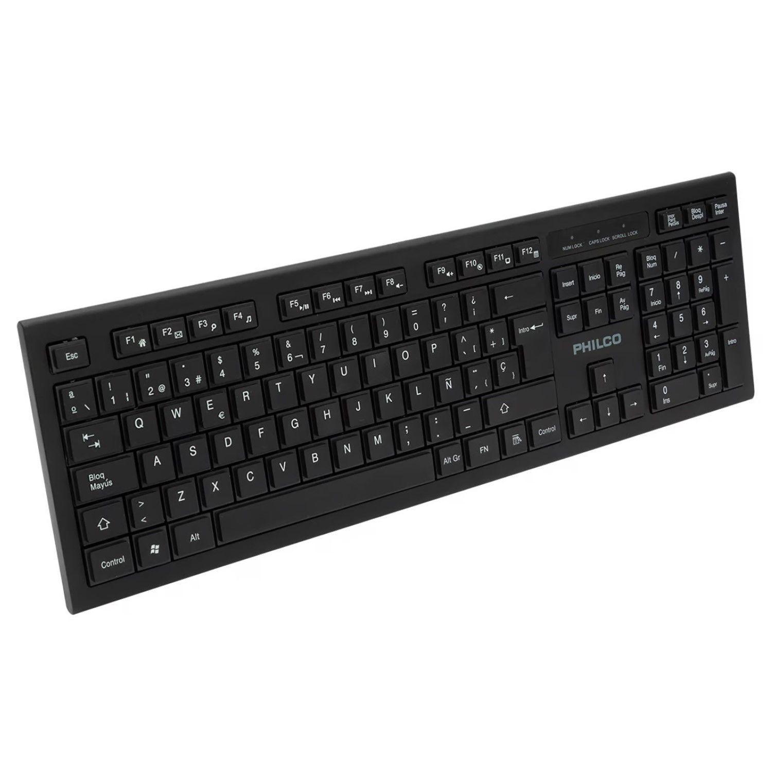 Teclado Inalámbrico 105 Teclas Negro Philco W601N-2