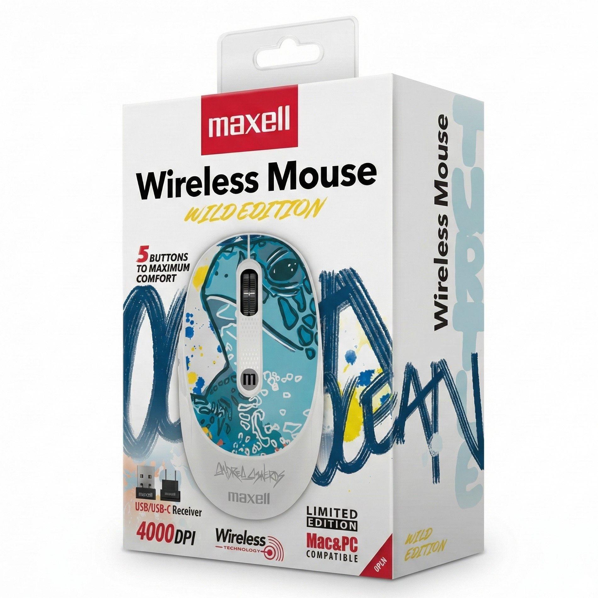 Mouse Inalámbrico Maxell Wild Tortuga 4000dpi Usb/usb-c-3