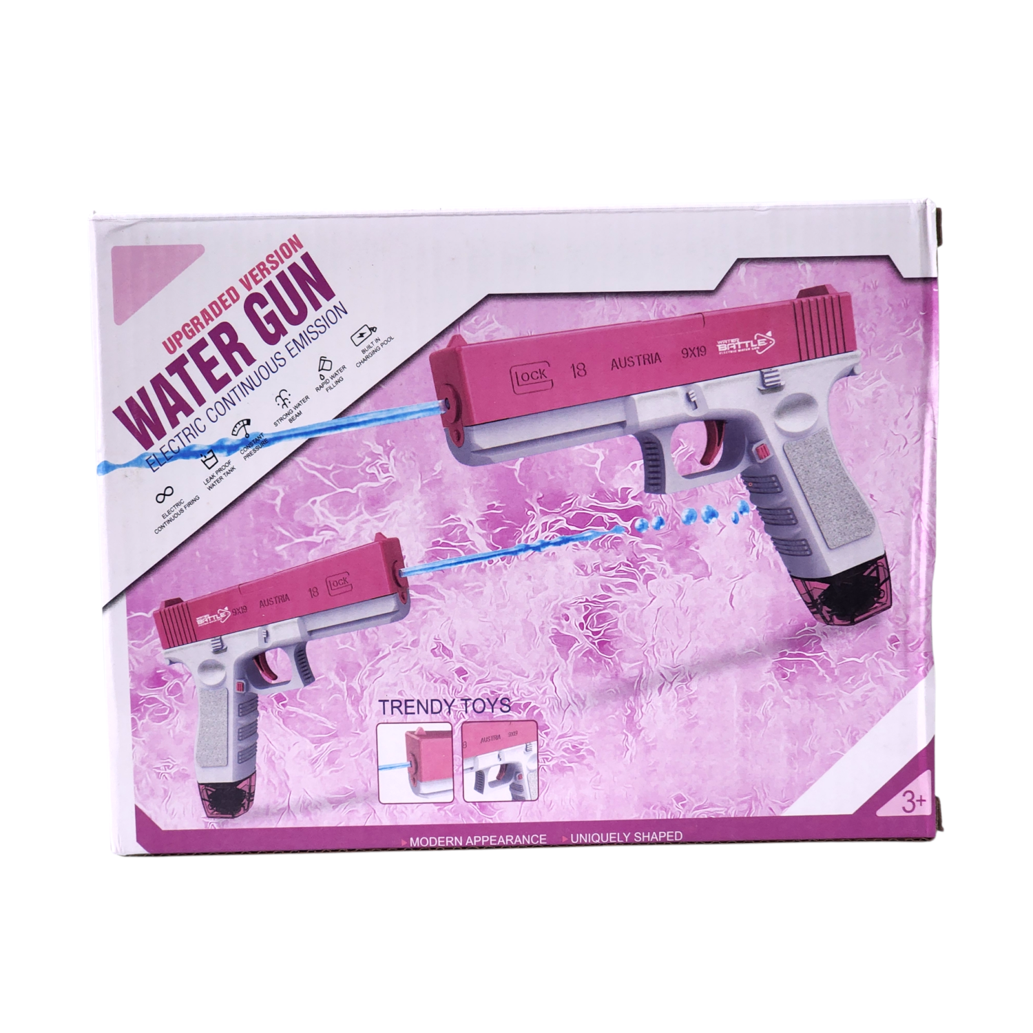 Pistola de Agua Eléctrica Recargable Presión DBG1652 Rosa-6