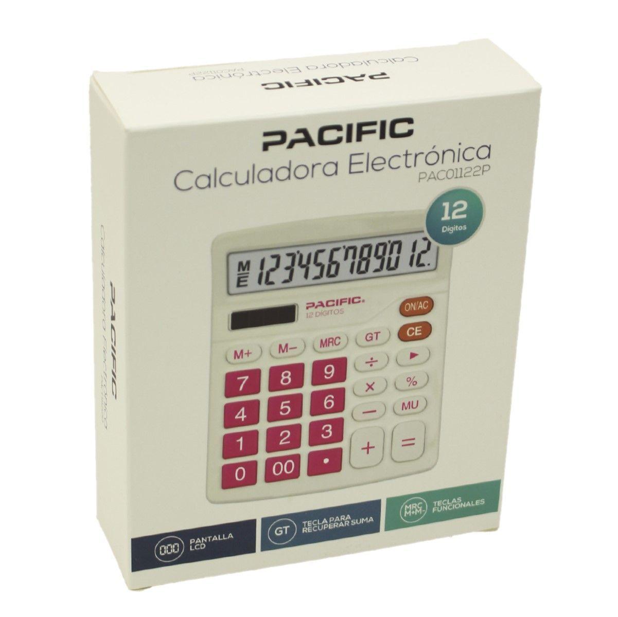 Calculadora Electrónica Pacific 12 dig PAC01122P Rosa-4