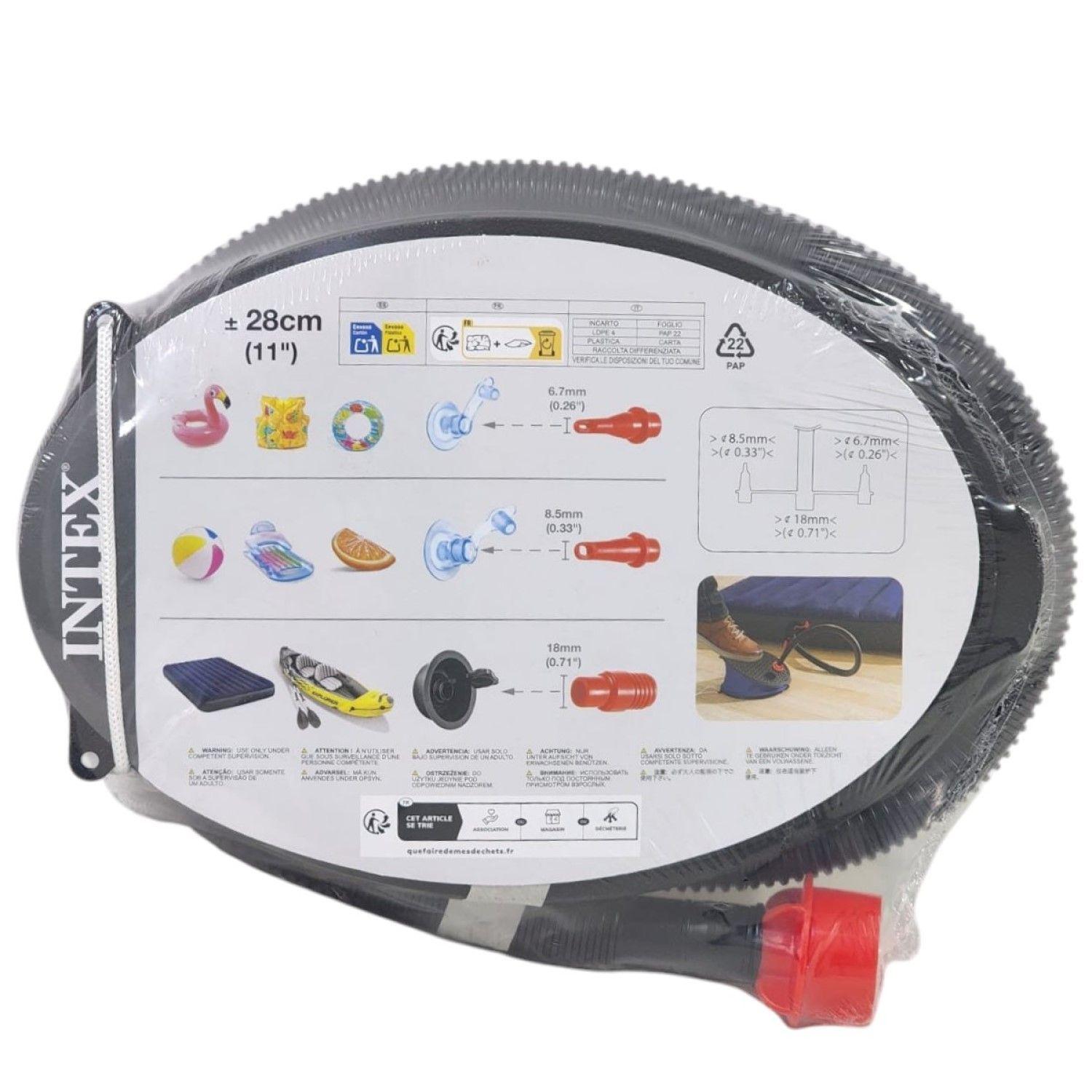 Inflador Bomba de Pie Acordeón 0.8lt intex 69611-2