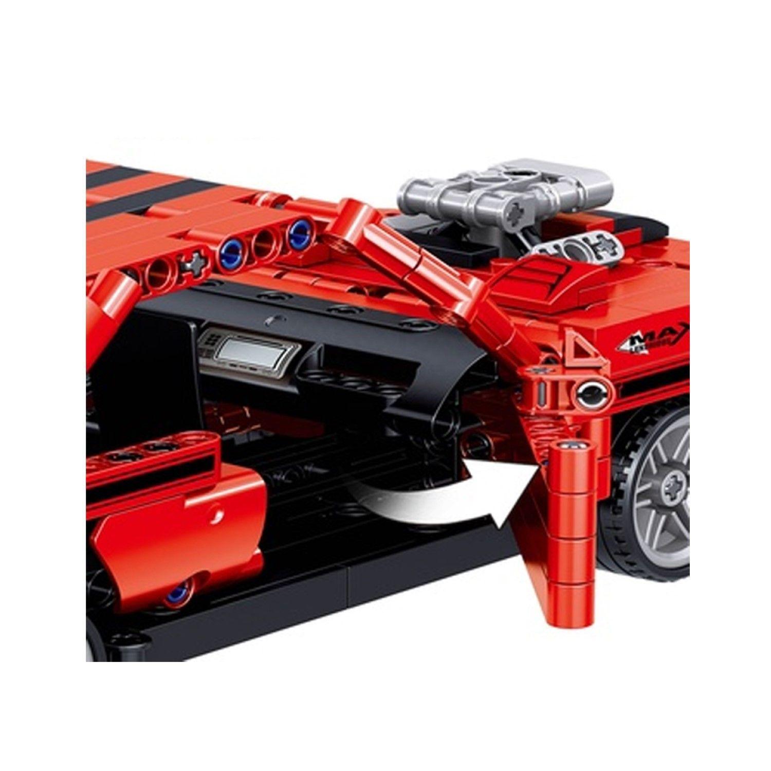 Set Bloques Armables Auto Deportivo Rojo 627 Pzas DBG1445-2