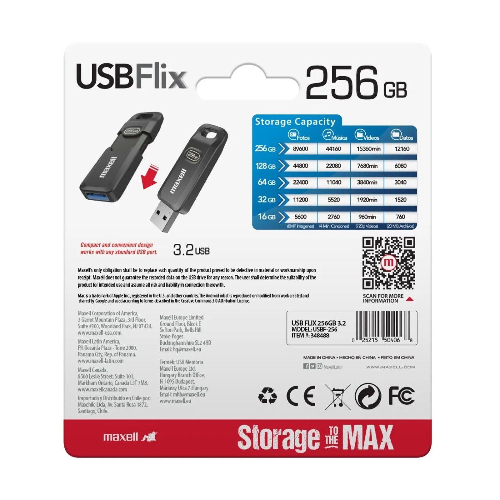 Pendrive USB Maxell FLIX 256GB 3.2-3