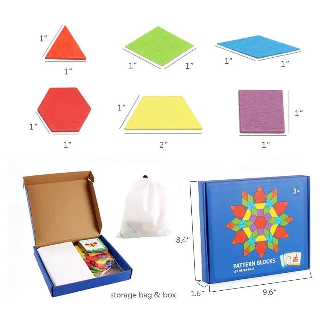 Juguete Didáctico Rompecabezas Tangram Madera 155 pcs-2