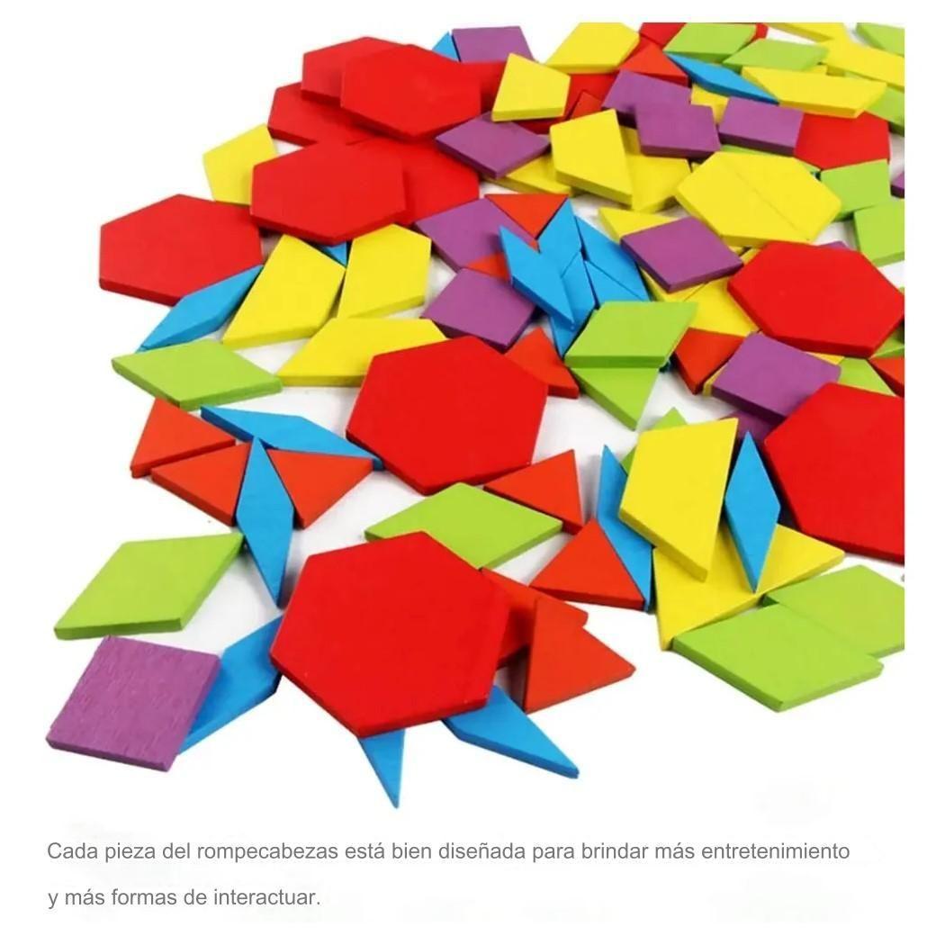 Juguete Didáctico Rompecabezas Tangram Madera 155 pcs-4
