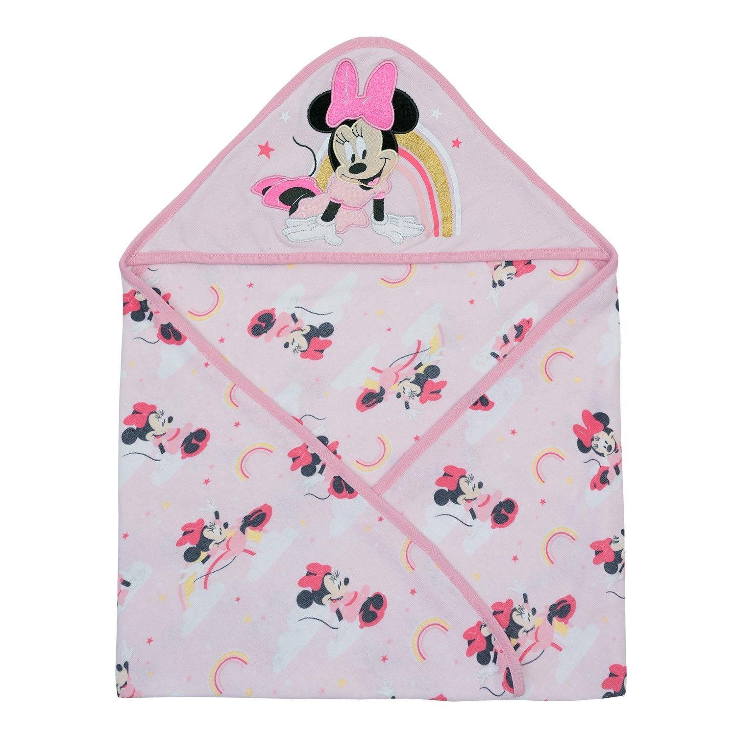 Toalla con Capucha Bambino Minnie Rosado-2