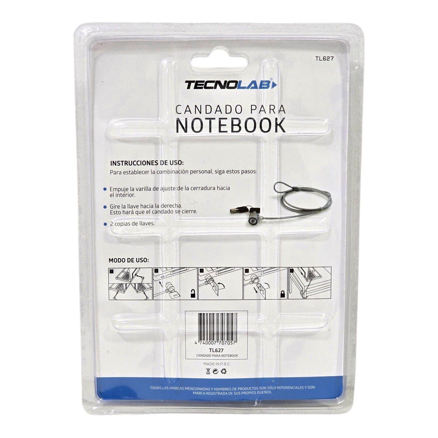 Candado Seguridad Notebook Tecnolab Con Llave TL627-5