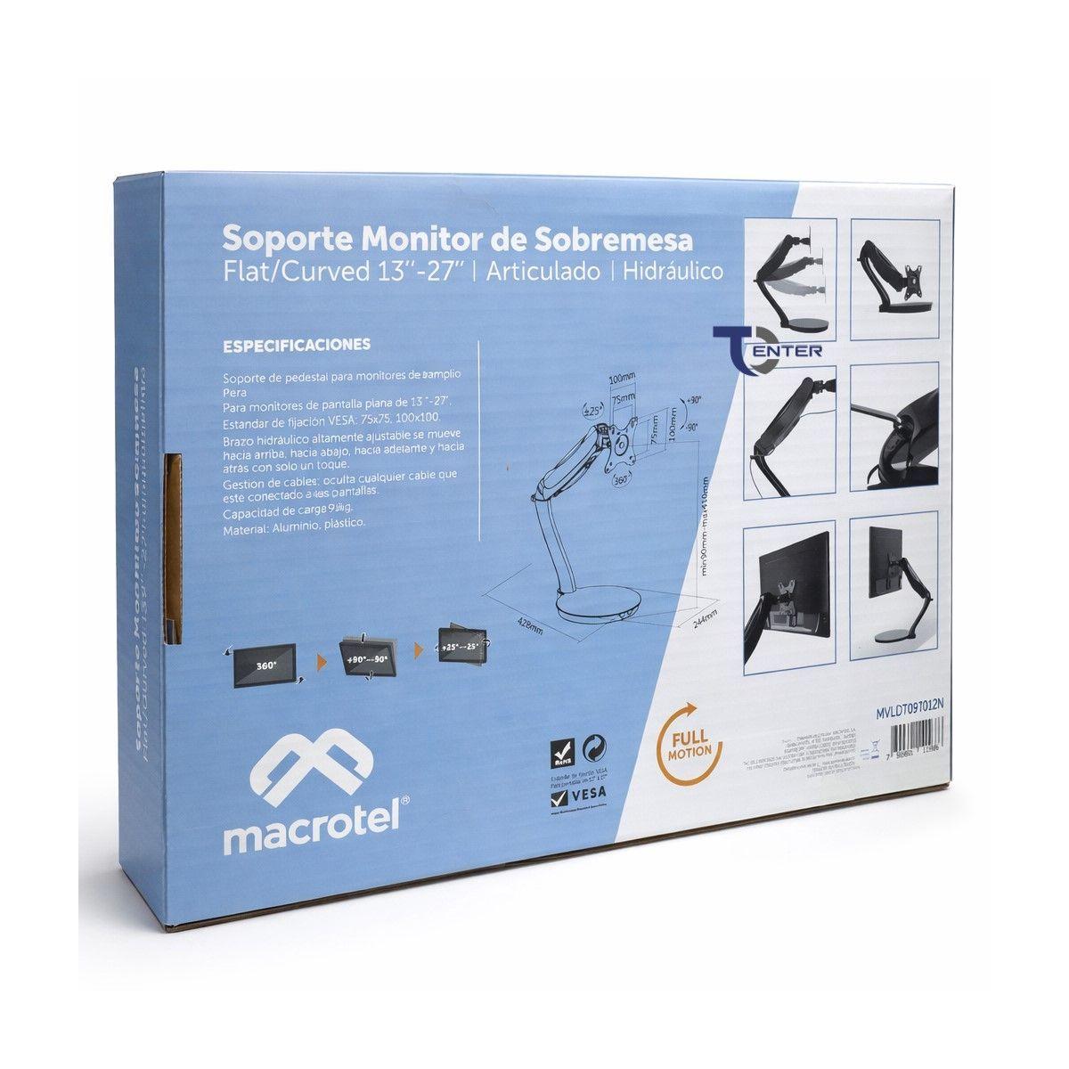 Soporte Monitor Macrotel 13 a 27 Base Hidráulica Articulada-2