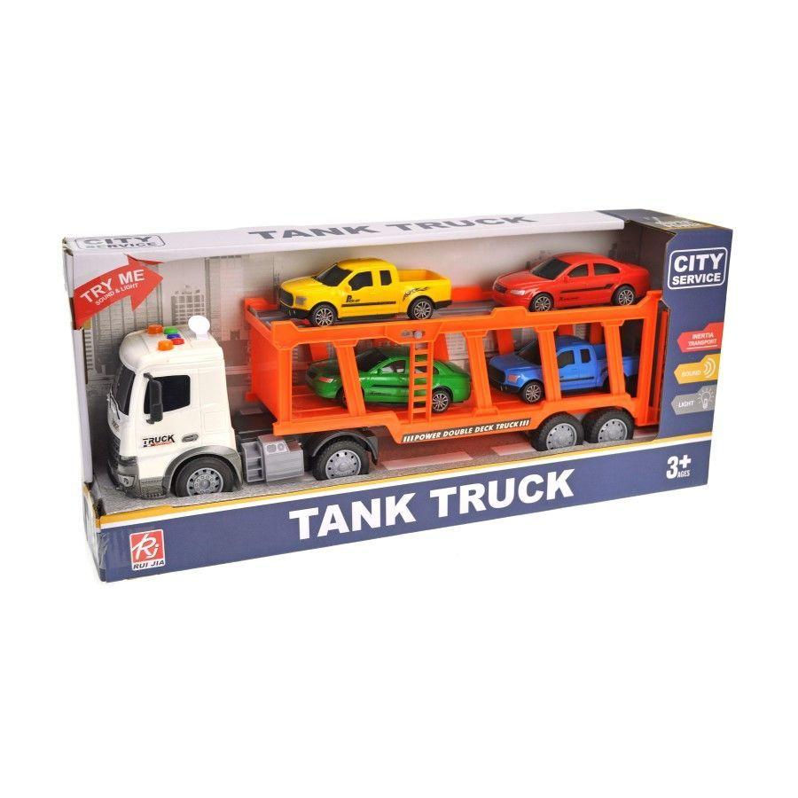 Juguete Camión de Remolque Con Luz y Sonido Con 4 Autos-3