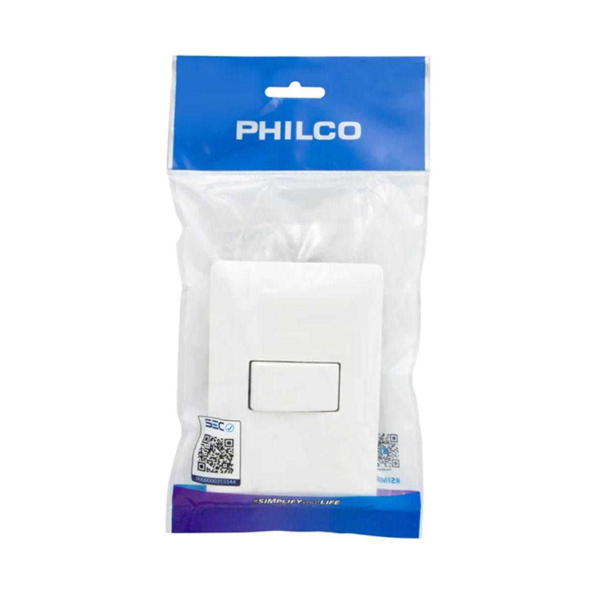 Interruptor Simple Pared Muro 250v 10a Philco Blanco-1