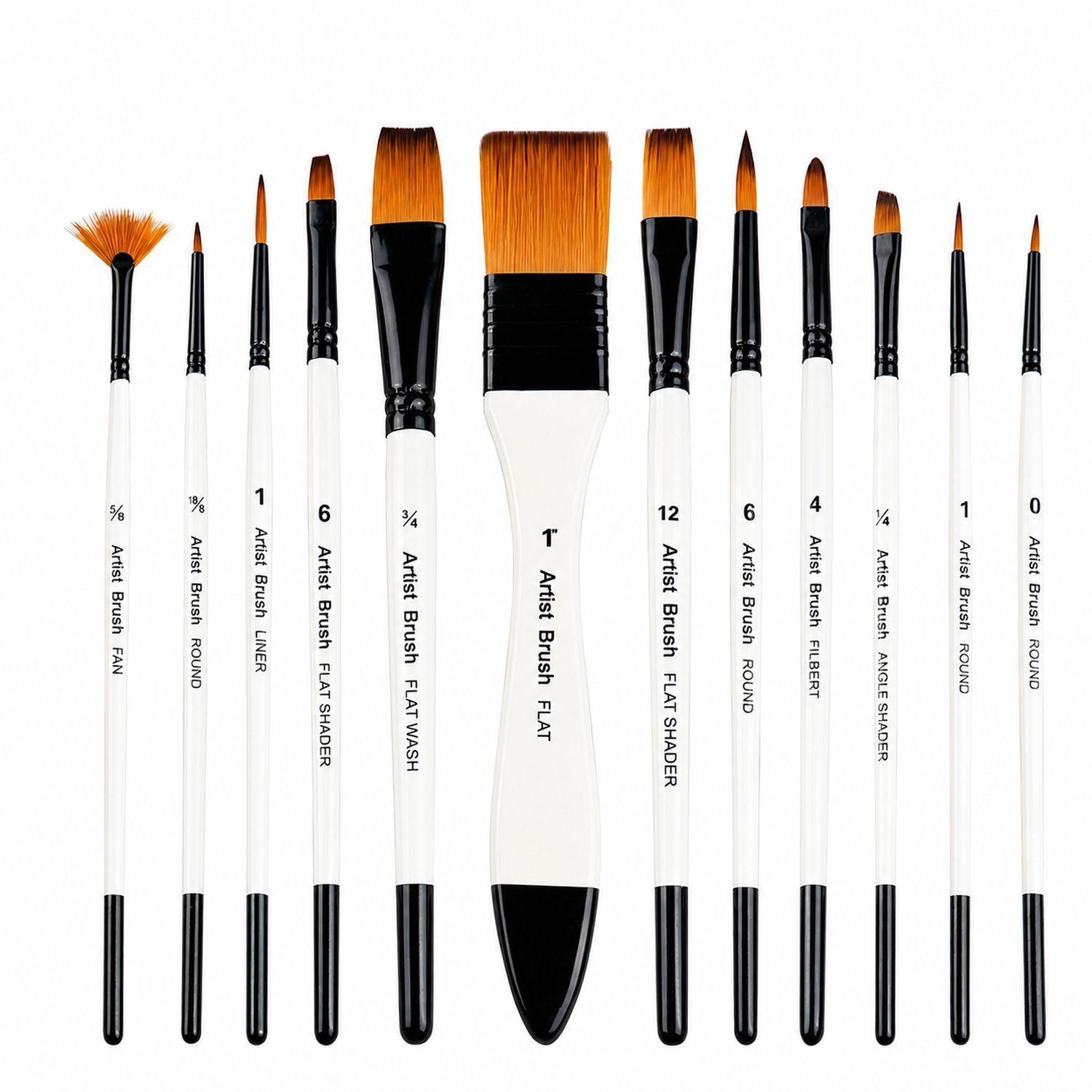 Set 12 Pinceles Giorgione G-F130 Acrílico y Acuarela-1