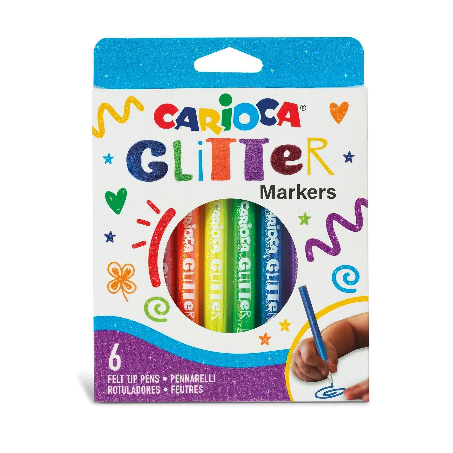 Marcadores con Glitter Carioca 6 Unidades-0