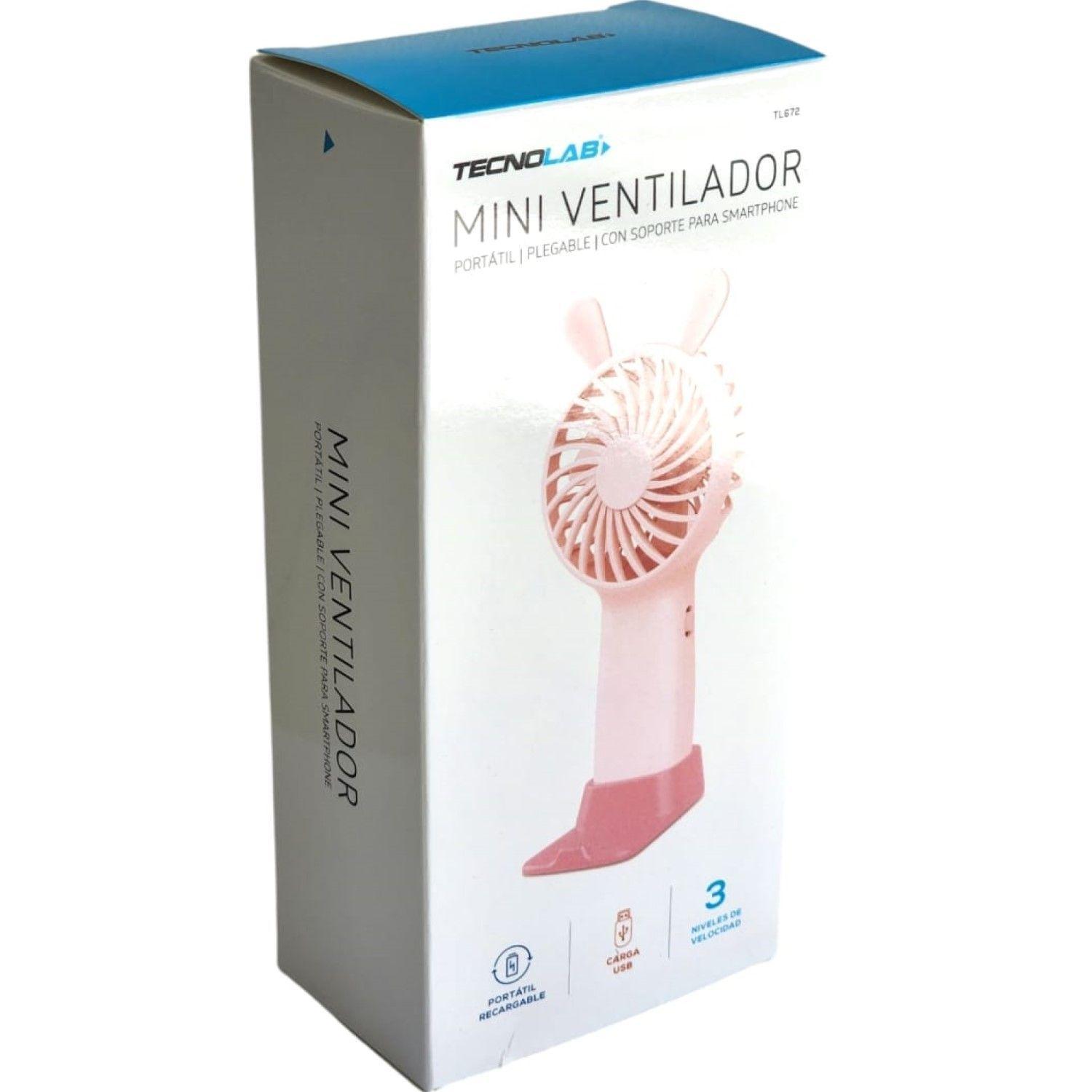 Mini Ventilador Portátil Recargable Rosa TL672P-5