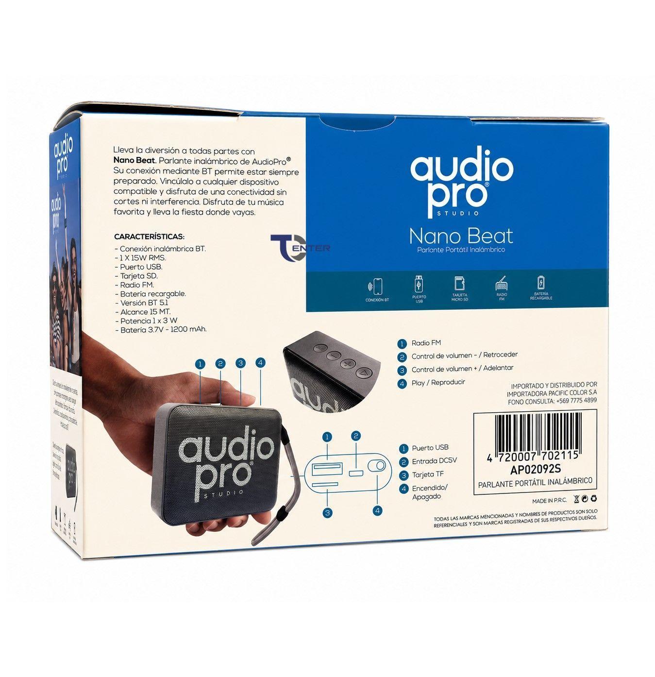 Parlante BT Audiopro 10w Inalámbrico AP02082S Gris-4