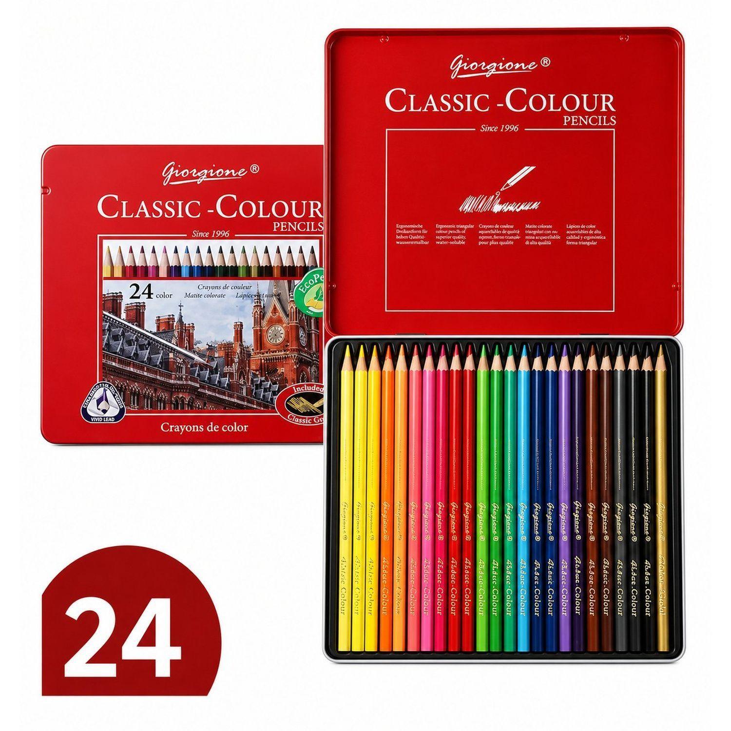 Lápices de Colores Giorgione Classic-Colour 24 Caja Metálica-0