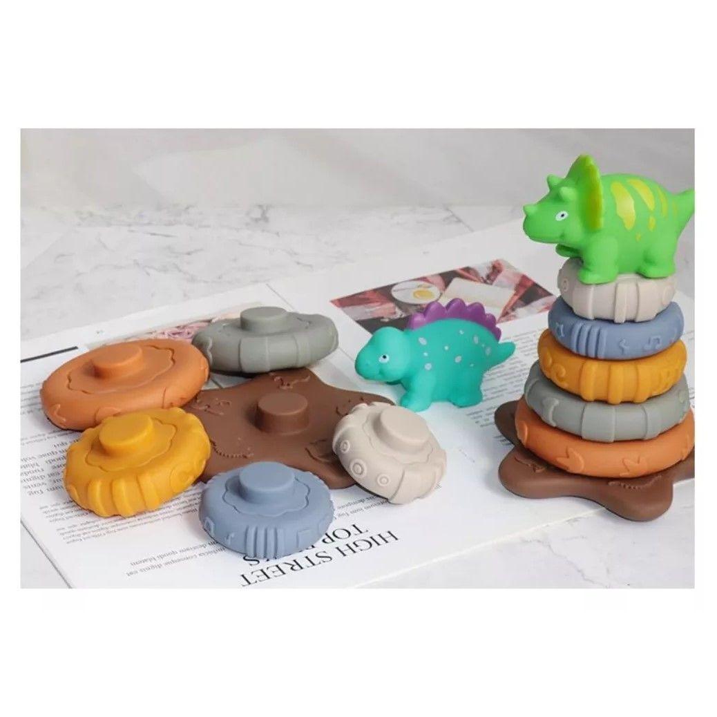 Juguete Didáctico Torre Dinosaurio Argollas Apilable 7pcs-2