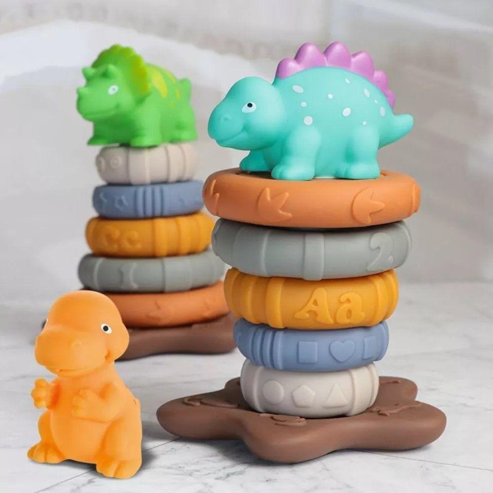 Juguete Didáctico Torre Dinosaurio Argollas Apilable 7pcs-4