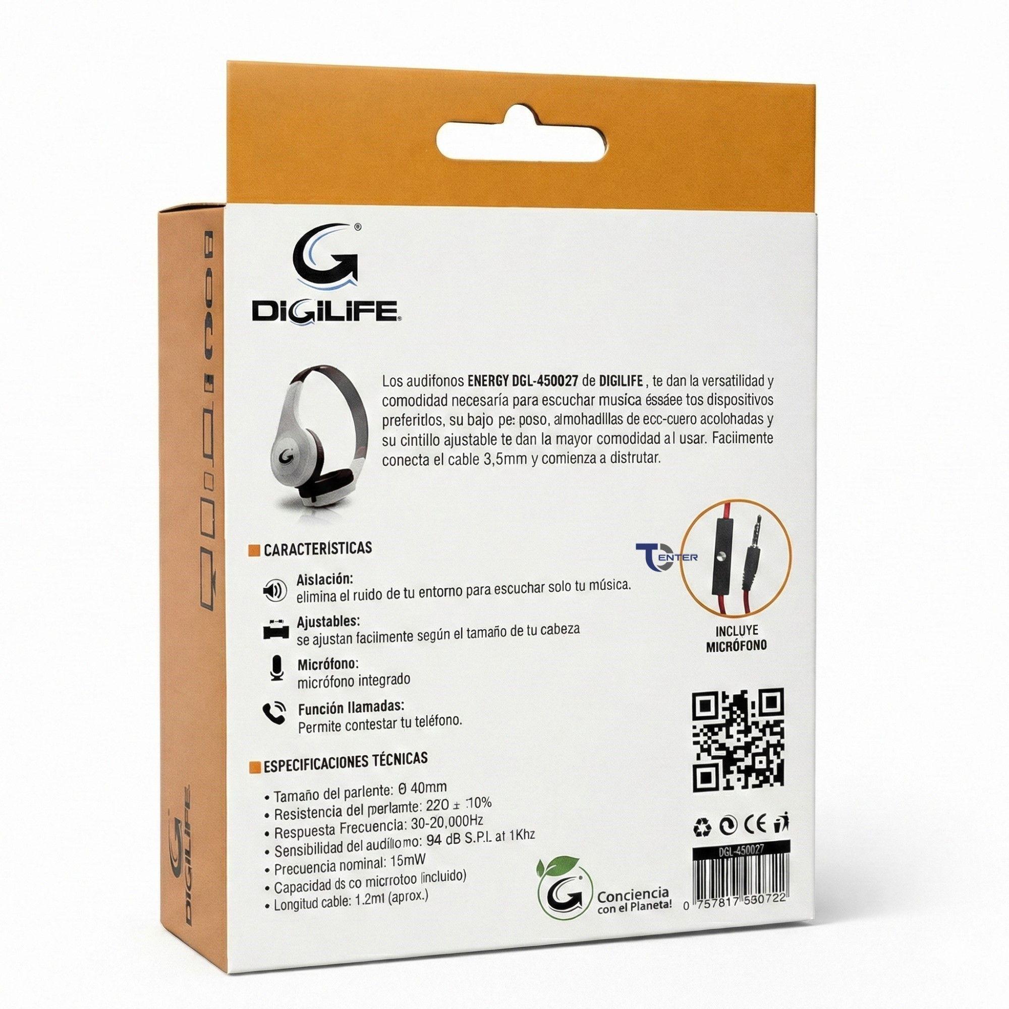 Audífono Cableados Digilife DGL-450027 3.5mm Blanco-5
