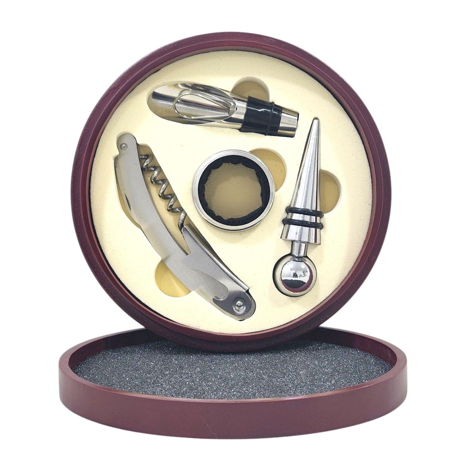Set Sacacorcho 4 Pz + caja de Madera 14140-0