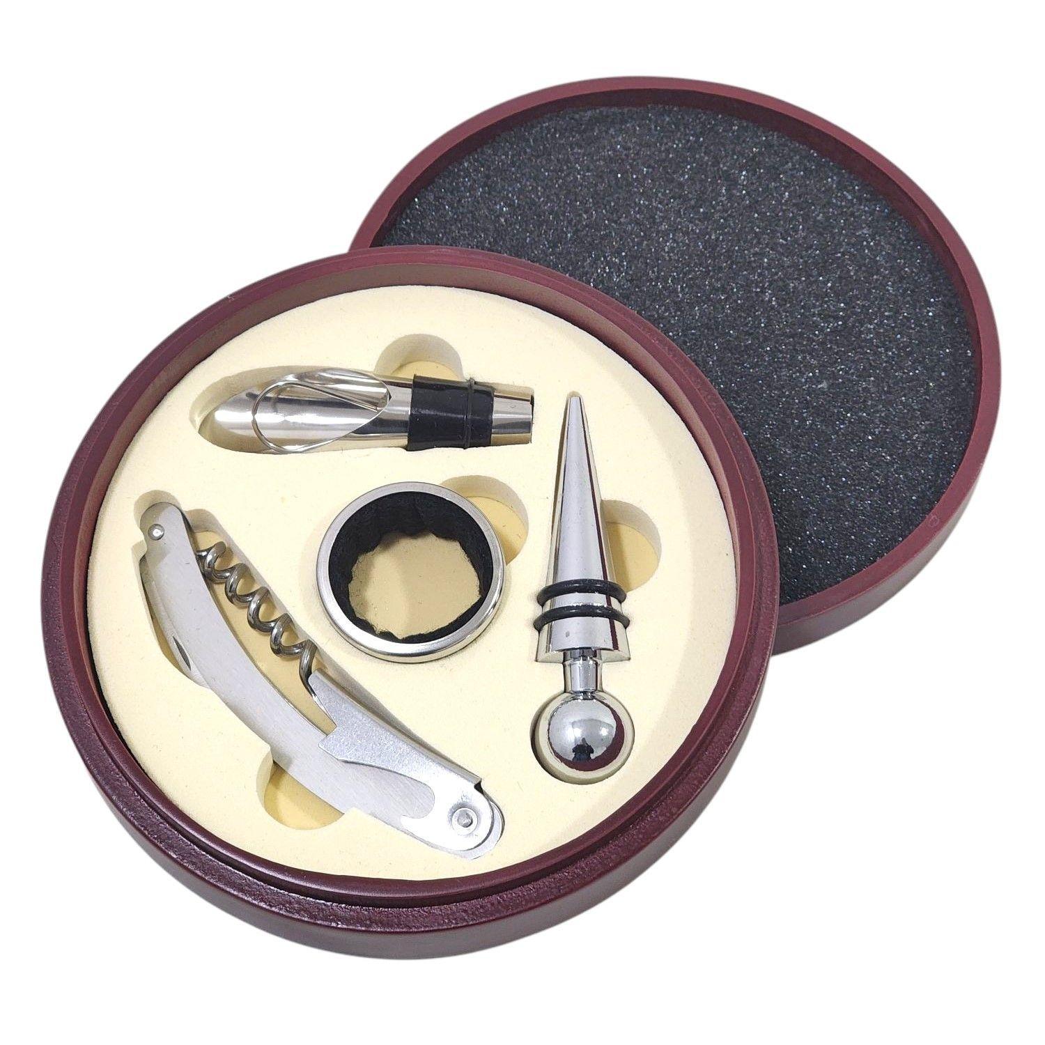 Set Sacacorcho 4 Pz + caja de Madera 14140-1