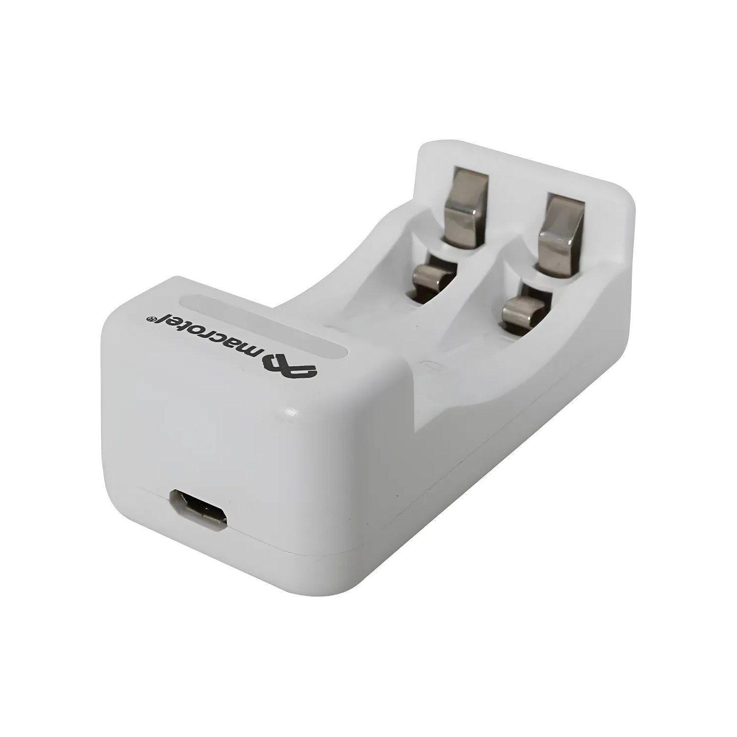 Cargador + 2 pilas AA Micro-USB 2300mha Macrotel-1