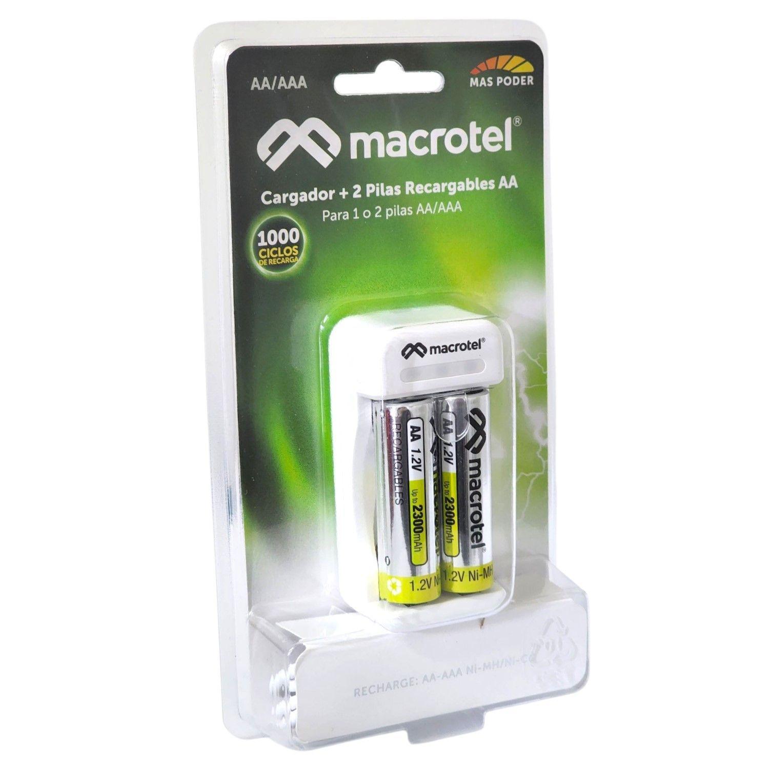 Cargador + 2 pilas AA Micro-USB 2300mha Macrotel-2