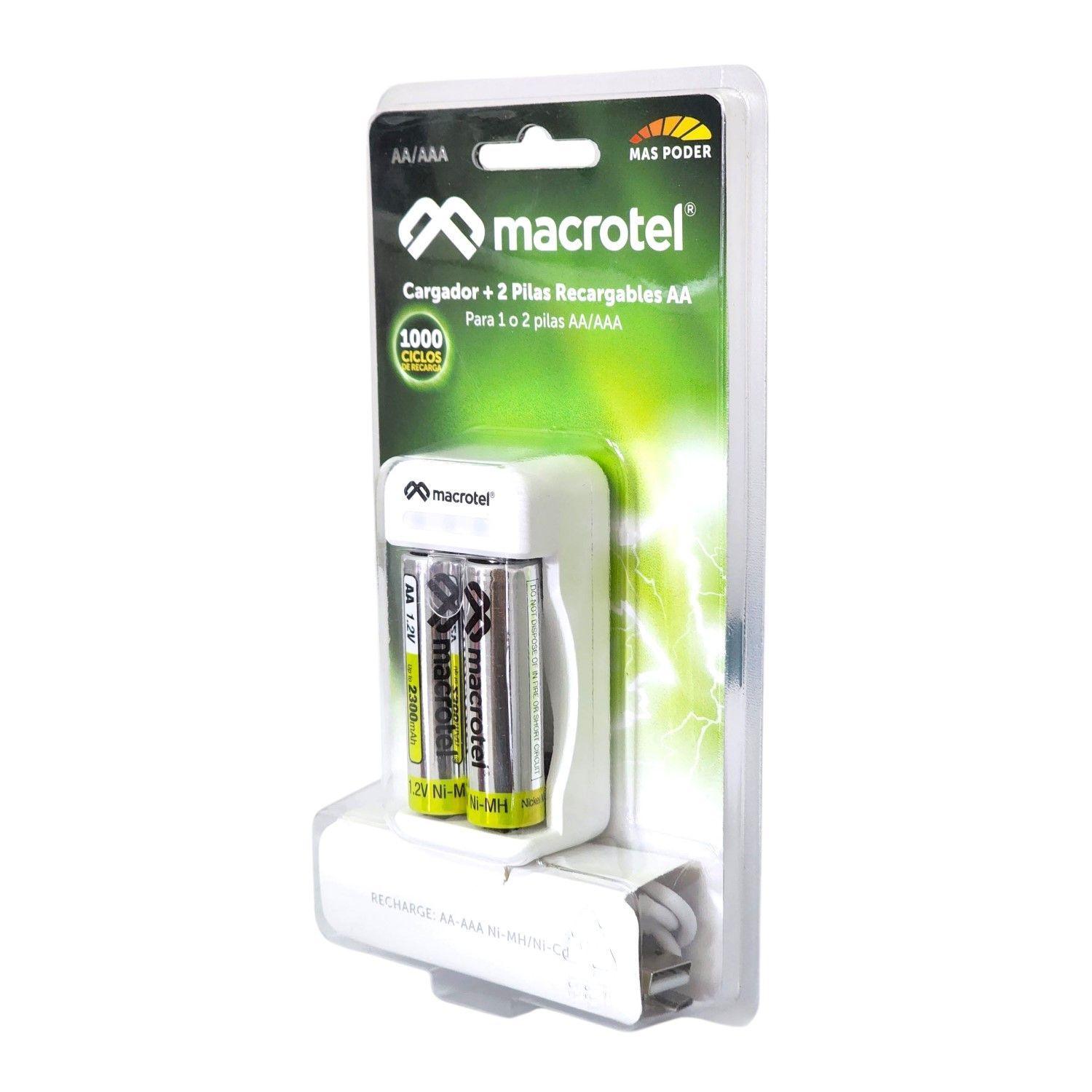Cargador + 2 pilas AA Micro-USB 2300mha Macrotel-3