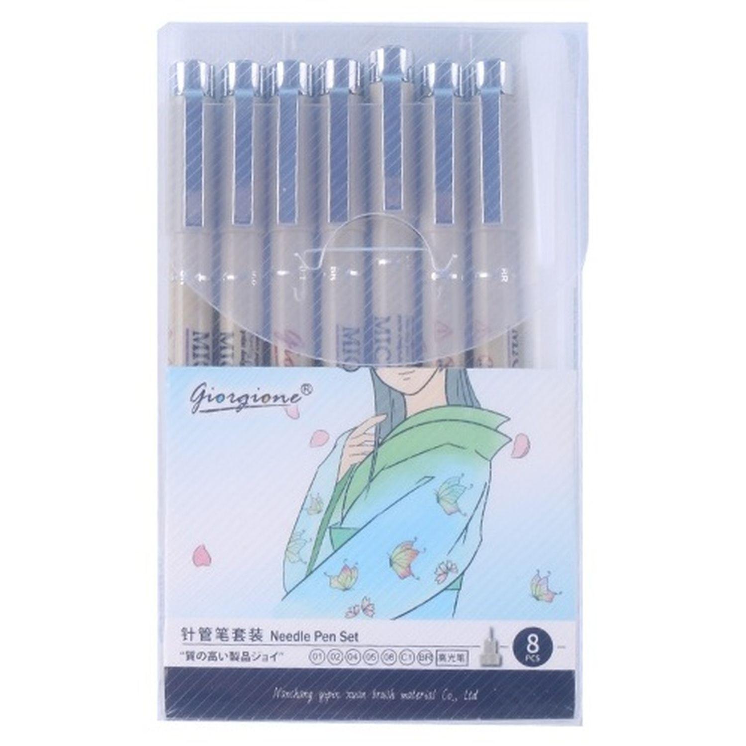 Estilógrafos Giorgione ZG008 Set 8 Piezas con Punta Blanda-1