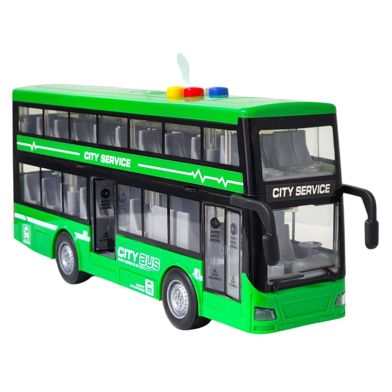 Juguete Autobús Dos Pisos Luces Sonidos 1:16 DBG1680G Verde-0