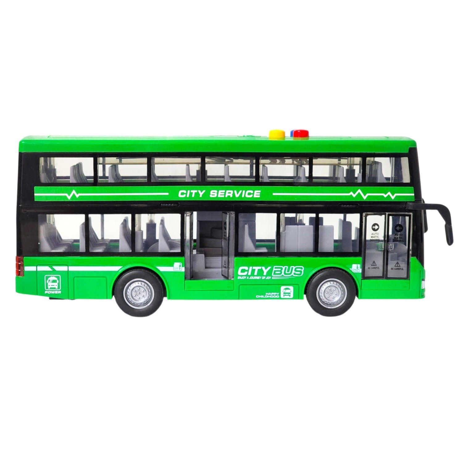 Juguete Autobús Dos Pisos Luces Sonidos 1:16 DBG1680G Verde-1