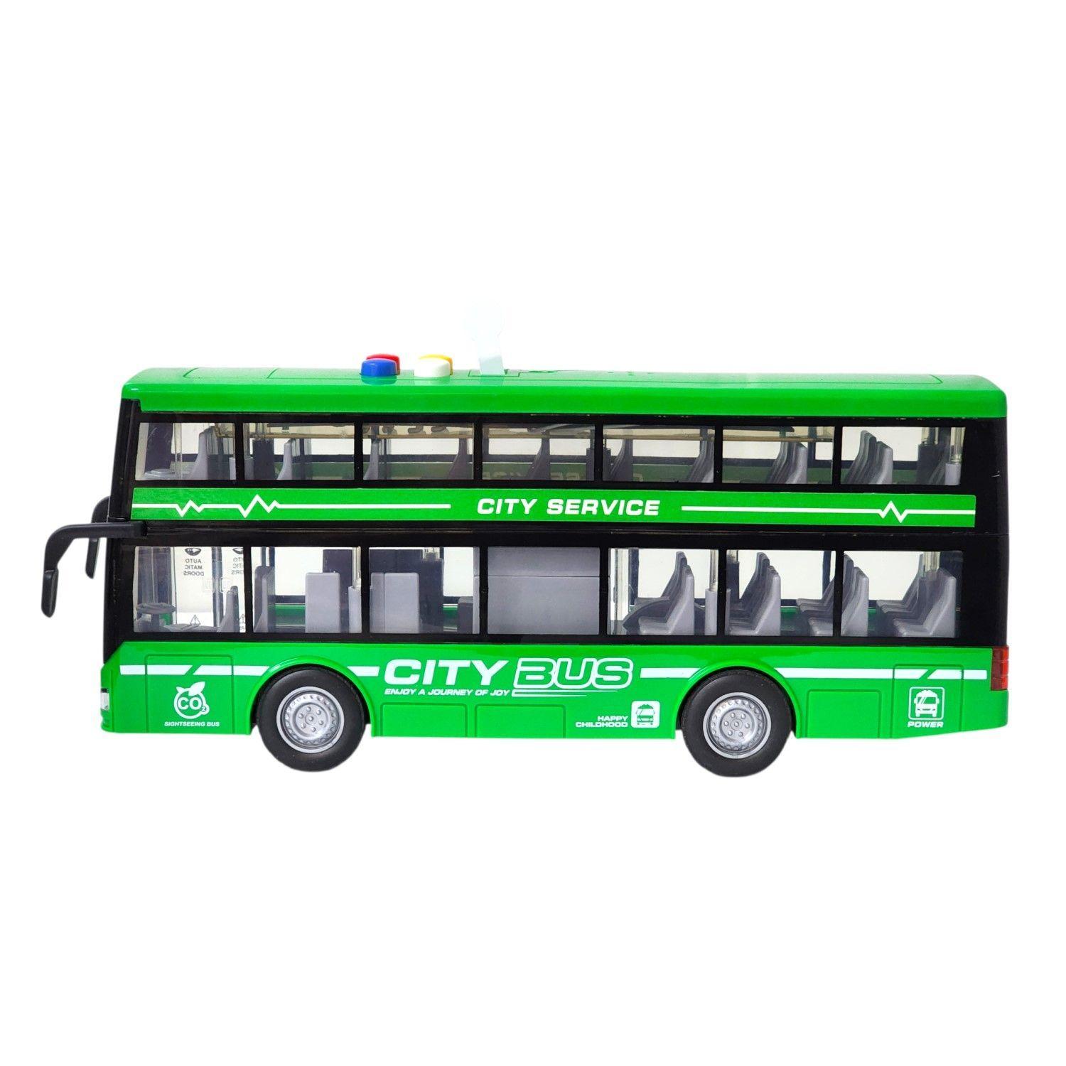 Juguete Autobús Dos Pisos Luces Sonidos 1:16 DBG1680G Verde-2