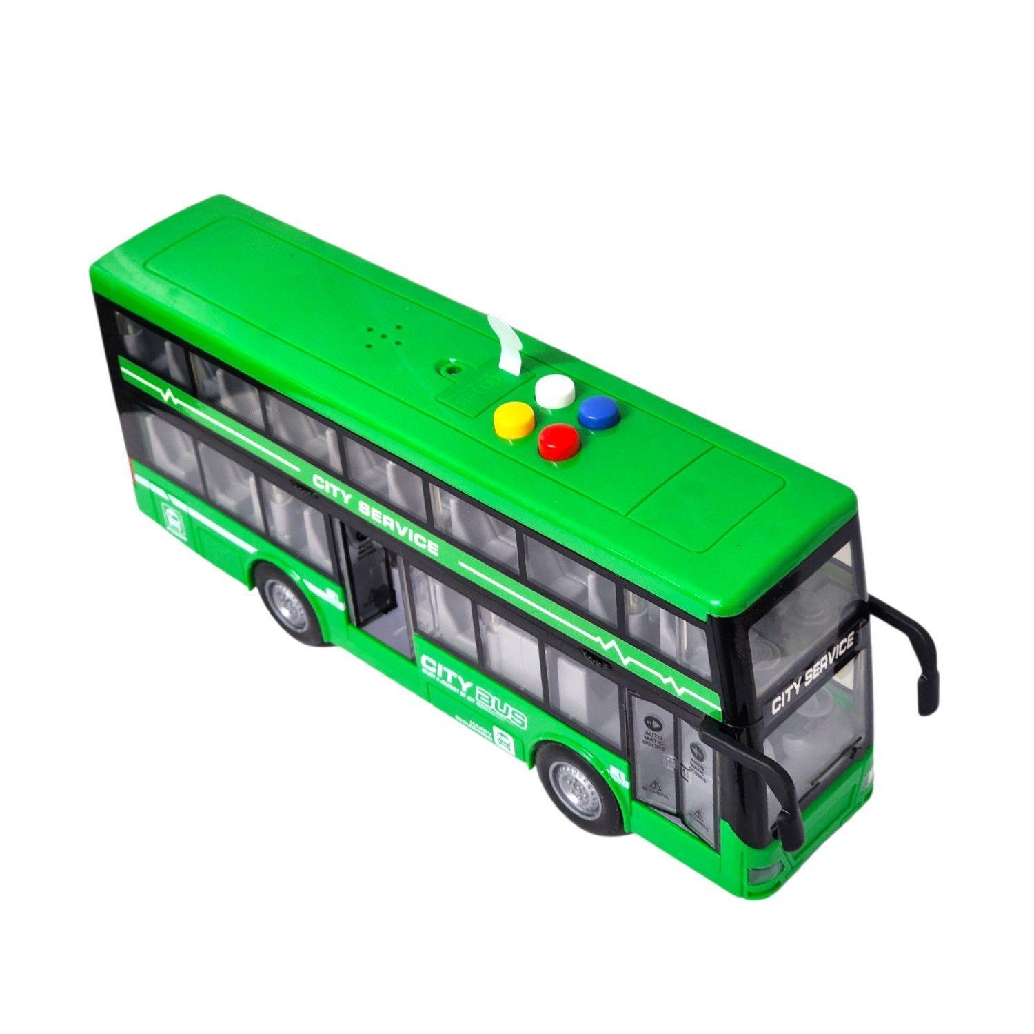 Juguete Autobús Dos Pisos Luces Sonidos 1:16 DBG1680G Verde-3