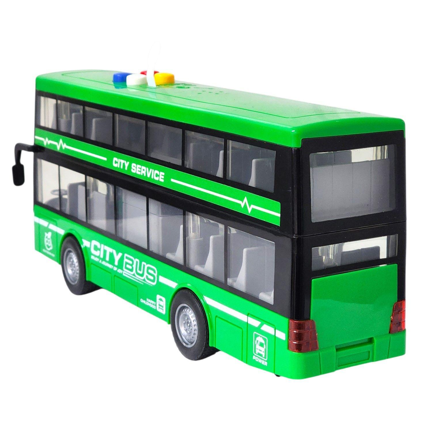 Juguete Autobús Dos Pisos Luces Sonidos 1:16 DBG1680G Verde-4