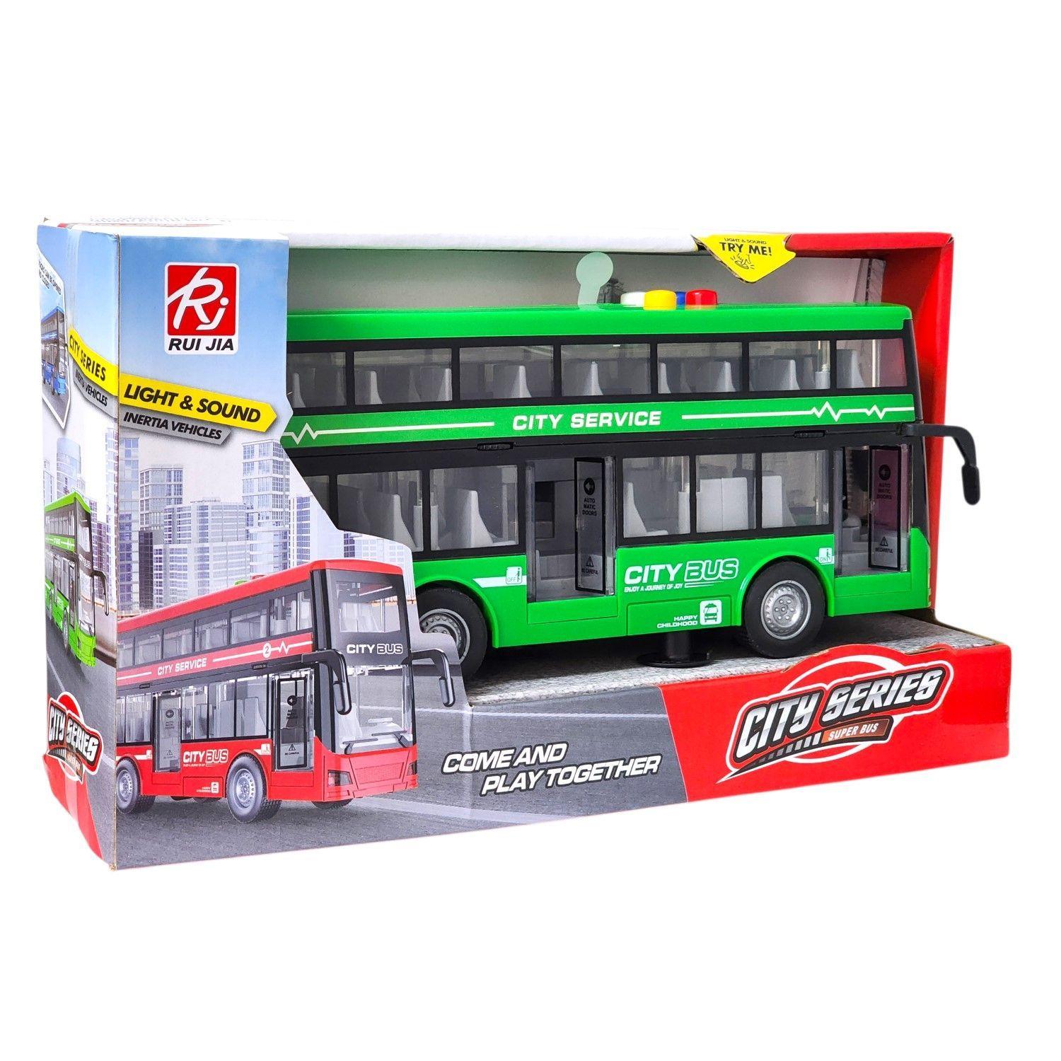 Juguete Autobús Dos Pisos Luces Sonidos 1:16 DBG1680G Verde-6
