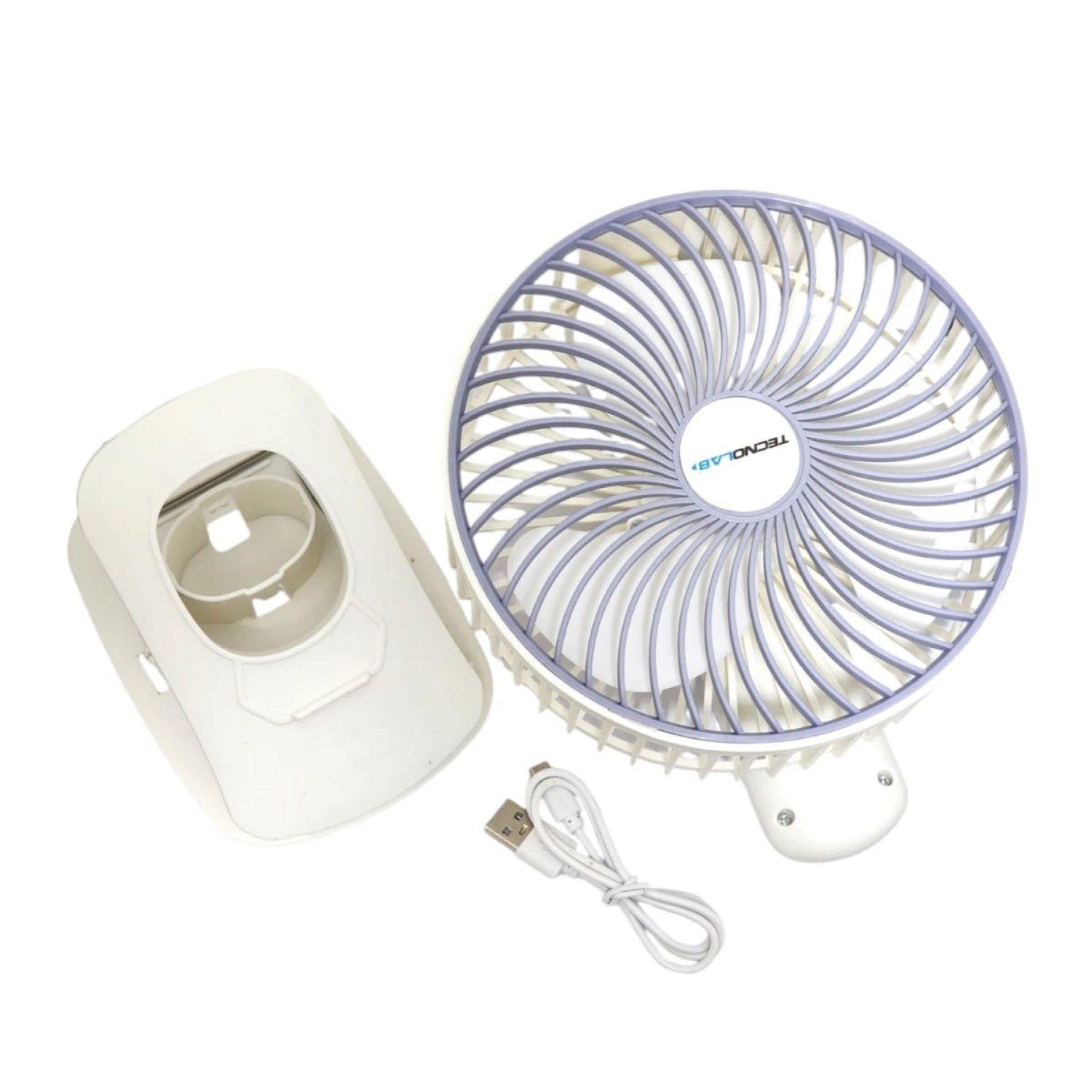Ventilador Clip Portátil Recargable Tecnolab TL674 blanco-6
