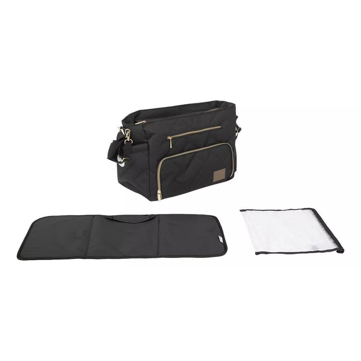 Bolso Maternal Pañalera Infanti Motto Gold Negro-1