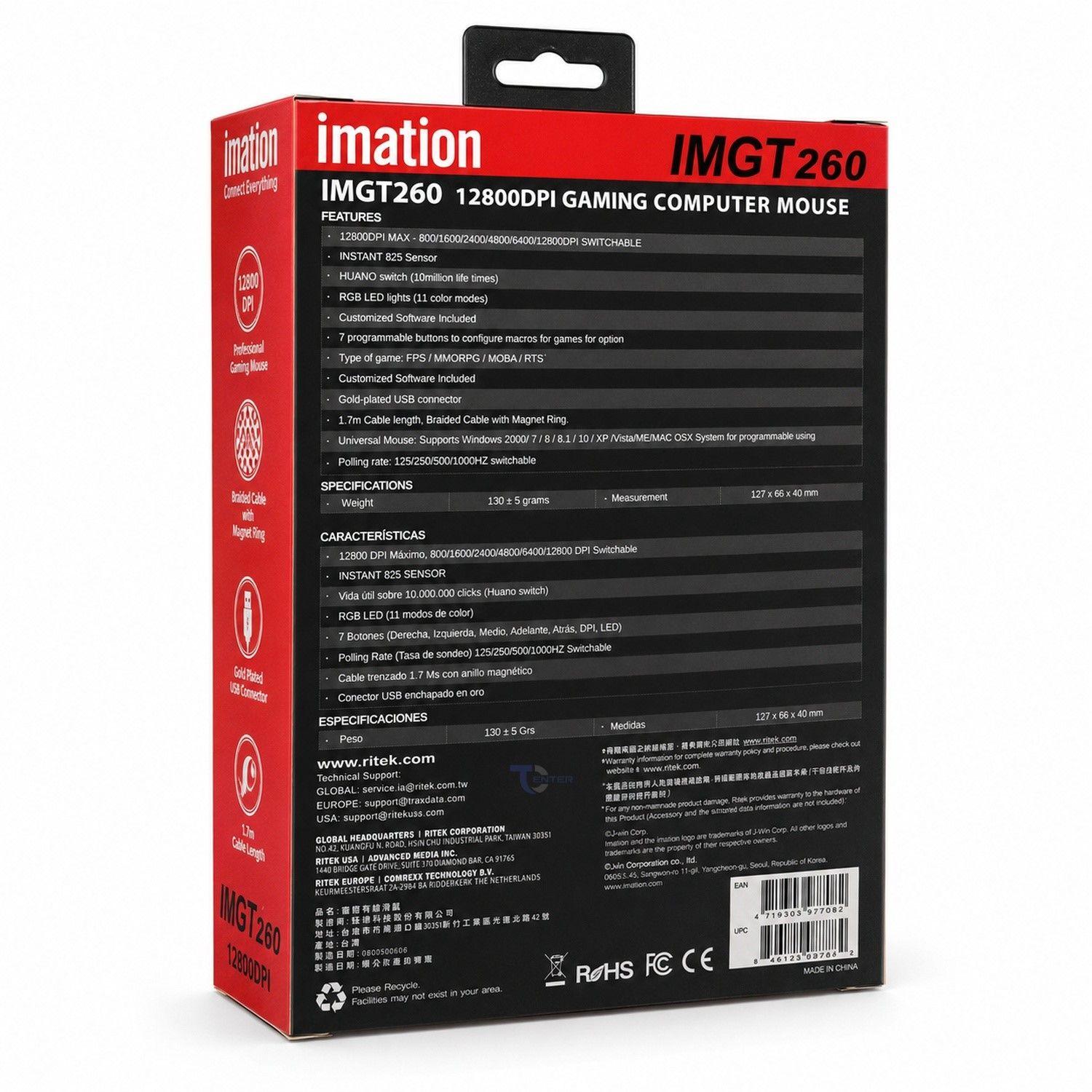 Mouse Gamer Imation IMGT260 RGB 12800 DPI-3