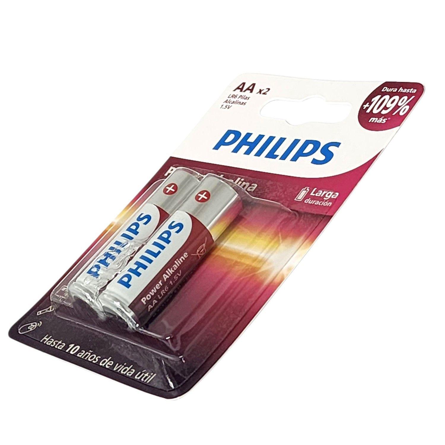 Pack 2 Pilas AA Alcalinas LR6P2B Philips-5