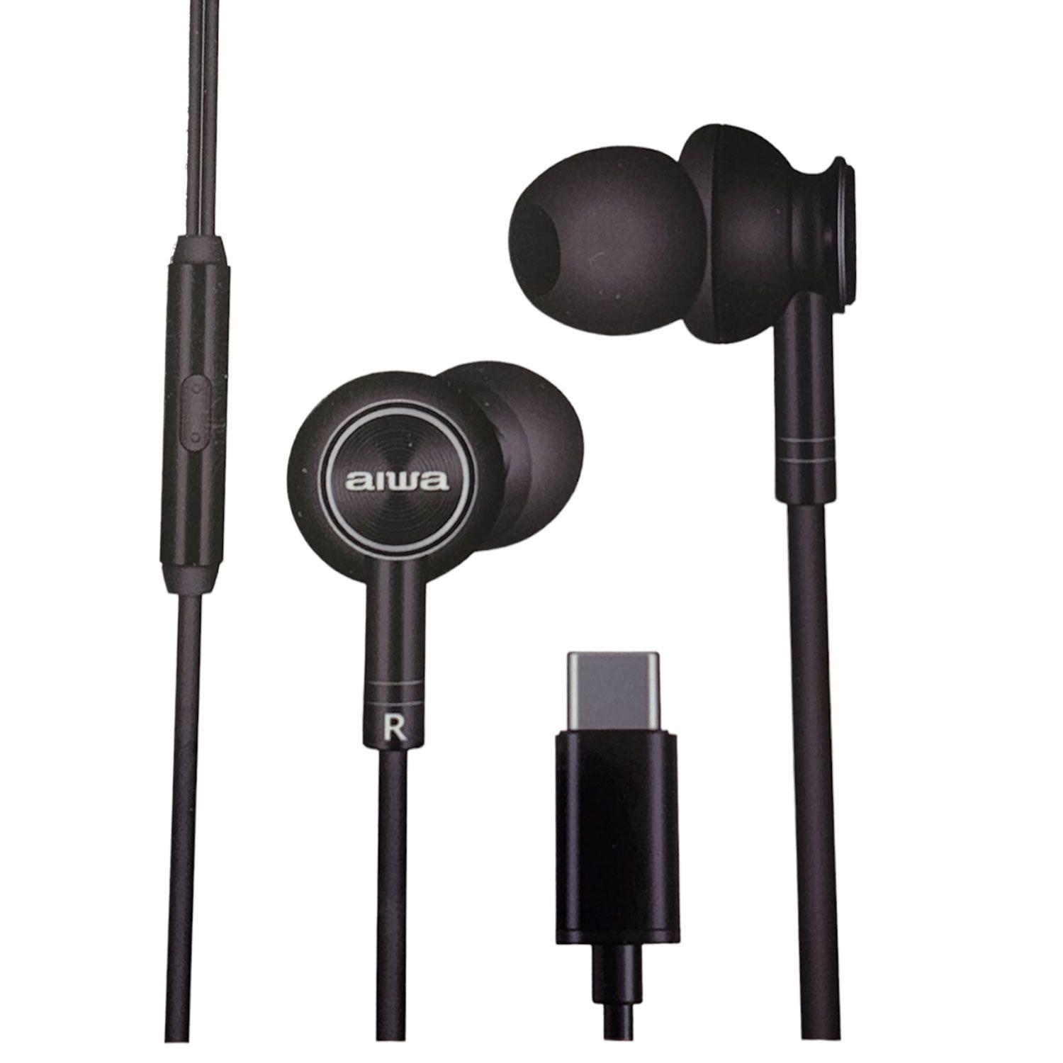  Audifonos Aiwa I30TC In-Ear Tipo C Negro-0